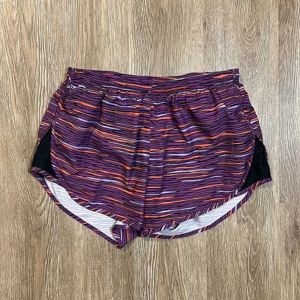 Nike Running‎ Shorts Purple Striped Small Mid Rise Athletic Lightweight